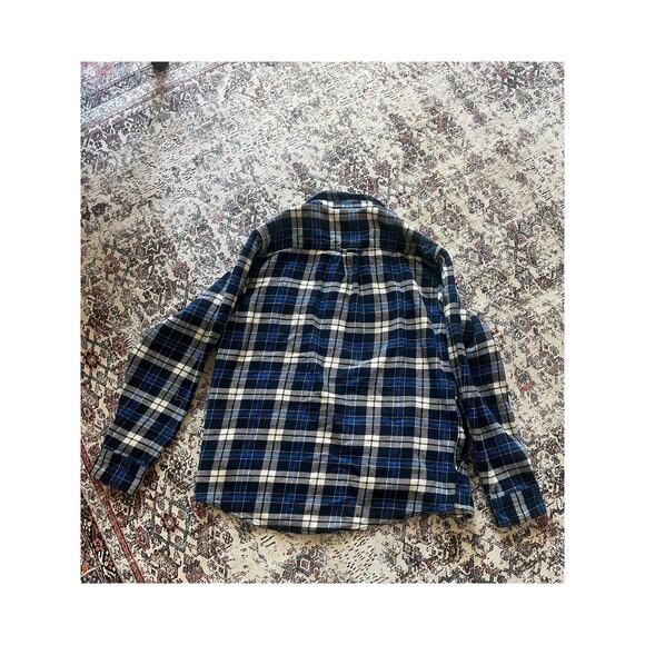 Orvis Men's Flannel Button Down Shirt Blue/White Medium - Picture 4 of 4